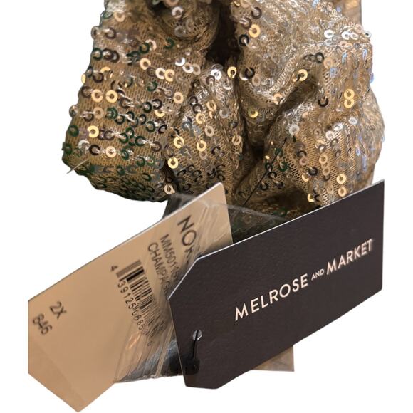 Melrose And Market Long Sleeve Sequin Mini Dress, Champagne, Plus Size 2XL, NWT - Picture 6 of 7